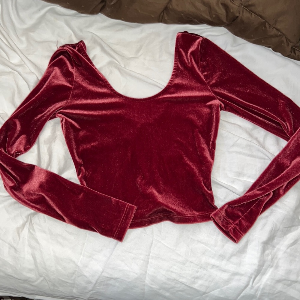 UO cropped velvet top